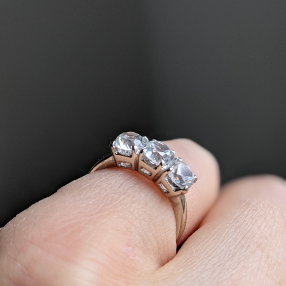 💎SOLD 14K Gold Trinity Ring 3 Carat Zirconia - Picture 4 of 5